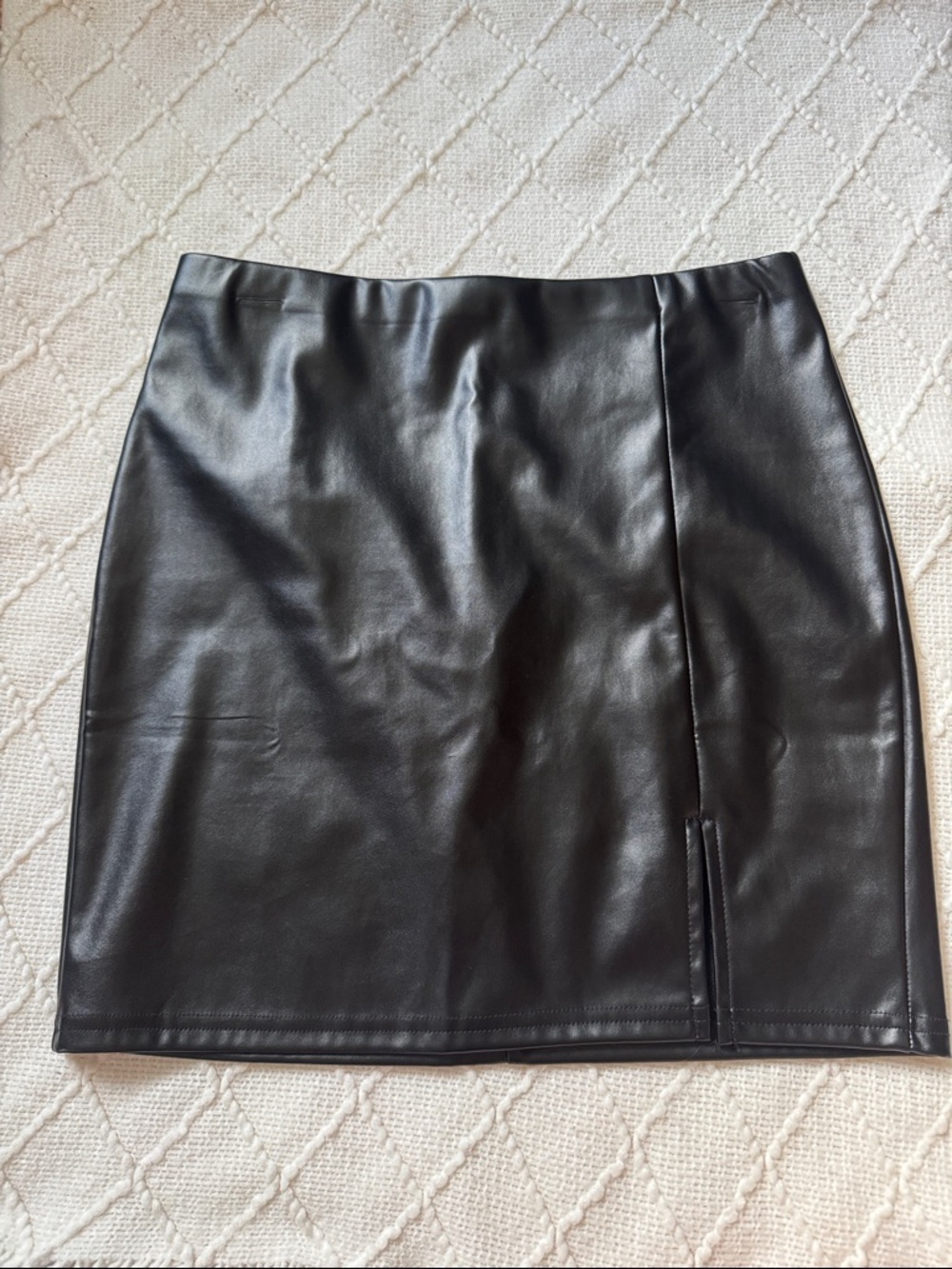 Black Faux Leather Mini Skirt